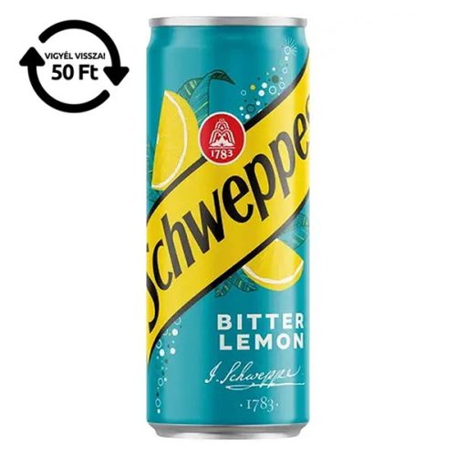 Üdítőital szénsavas SCHWEPPES Bitter Lemon 0,33L DRS