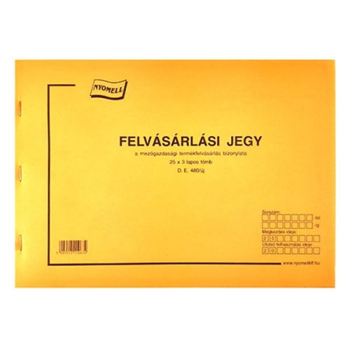 Nyomtatvány felvásárlási jegy mezőgazdasági A/4 25x3